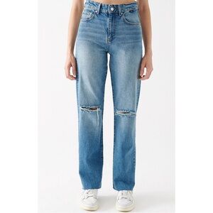 MAVI Barcelona High Rise, Wide Leg, Medium Wash, Distressed Jeans - Size 23/29